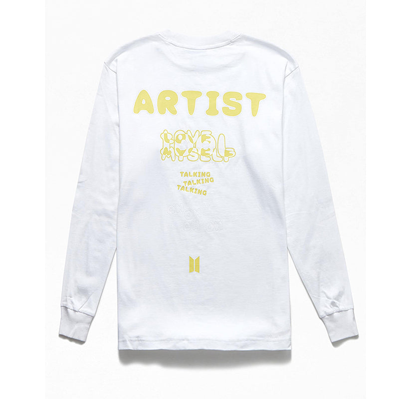 BTS IDOL LONG SLEEVE T-SHIRT WHITE (LARGE)