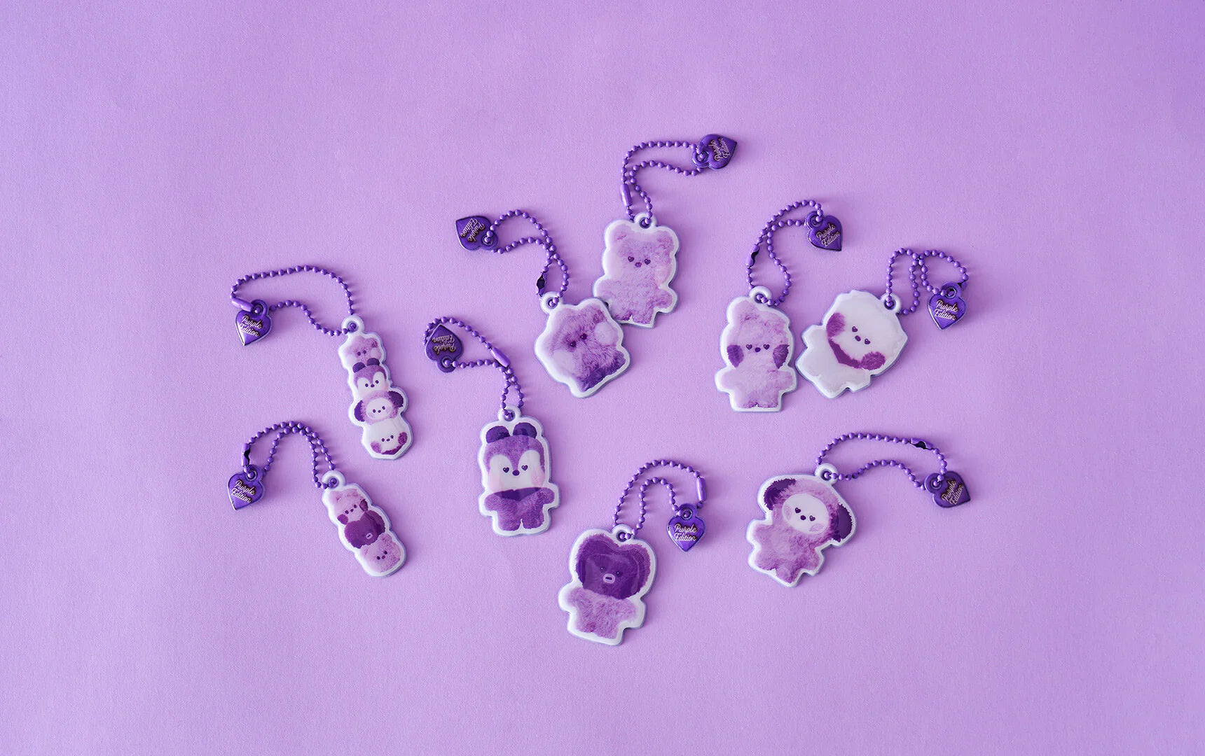 BT21 MININI PURPLE OF WISH BLIND BOX KEYRING