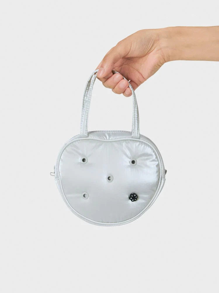 COLLER APPLE TOTE BAG SILVER