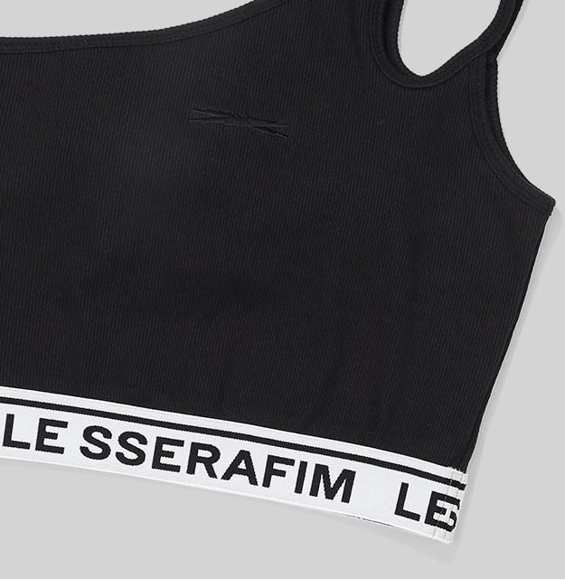 LE SSERAFIM ONE SHOULDER BRA TOP (BLACK) S/M/L