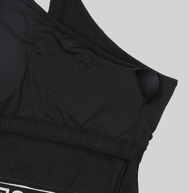 LE SSERAFIM ONE SHOULDER BRA TOP (BLACK) S/M/L