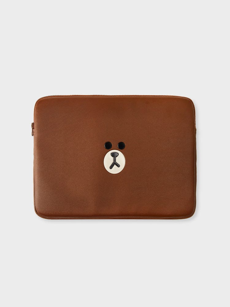 LINE FRIENDS BROWN LEATHER-LIKE LAPTOP SLEEVE (13INCH)