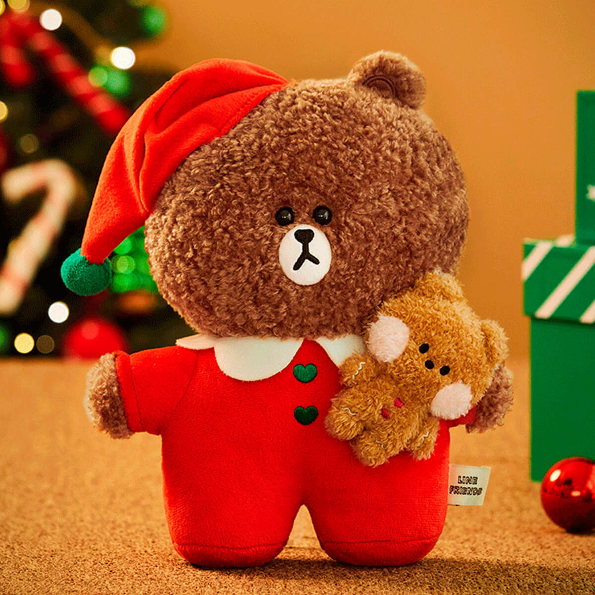 LINE FRIENDS BROWN MININI HOLIDAY STANDING DOLL