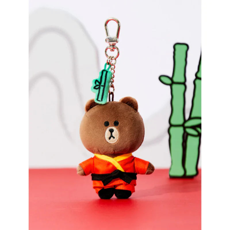 LINE FRIENDS X KUNG FU PANDA - CHARM DOLL KEYRING BROWN