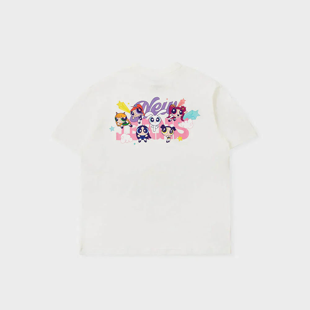 THE POWERPUFF GIRLS X NEWJEANS SHORT SLEEVE T-SHIRT (WHITE)