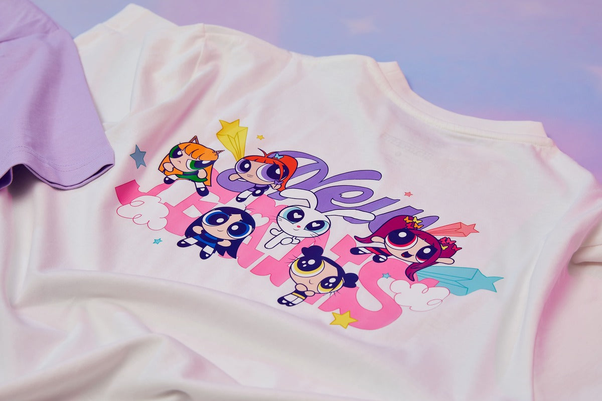 THE POWERPUFF GIRLS X NEWJEANS SHORT SLEEVE T-SHIRT (WHITE)