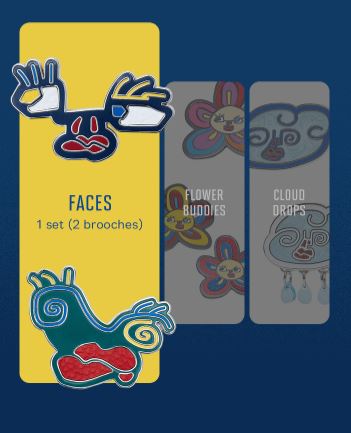 BY BTS V BROOCH SET FACES