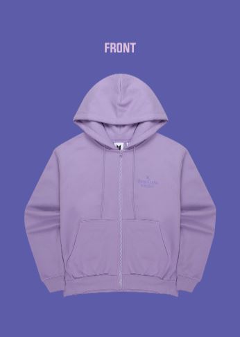 BTS BUSAN ZIP-UP HOODIE (LAVENDER) LARGE