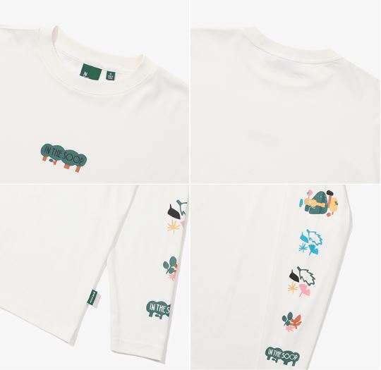 BTS IN THE SOOP GRAPHIC LONG SLEEVE T-SHIRT (IVORY) S/M