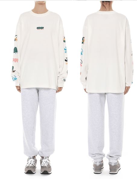 BTS IN THE SOOP GRAPHIC LONG SLEEVE T-SHIRT (IVORY) S/M