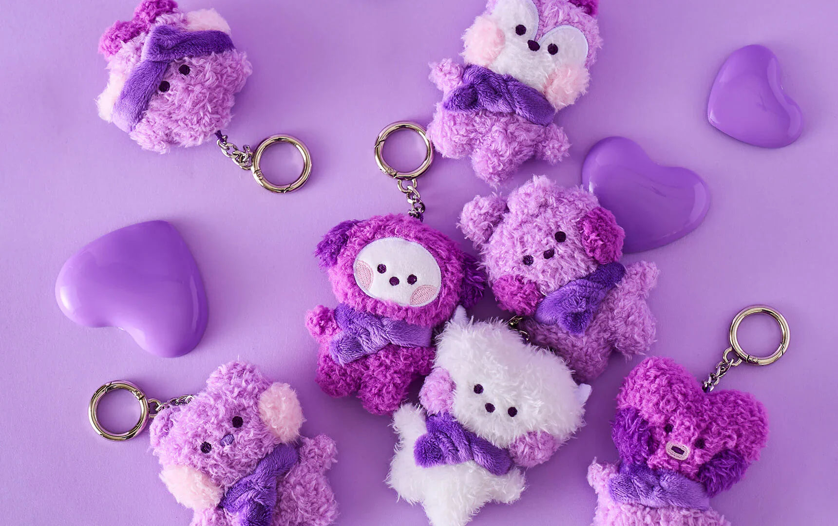 BT21 SHOOKY MINI MININI PURPLE OF WISH PLUSH KEYRING