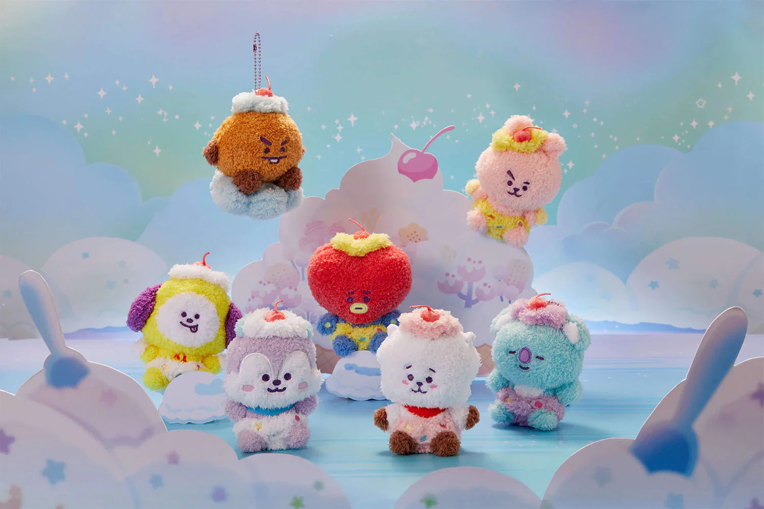 BT21 SHOOKY ON THE CLOUD PLUSH KEYRING