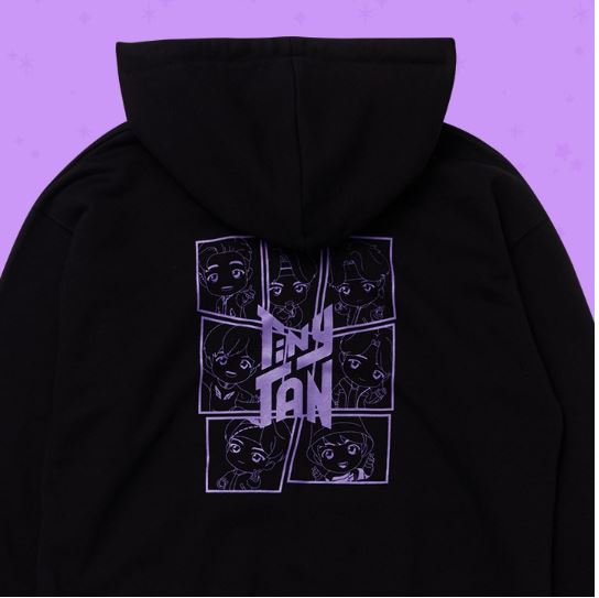 BTS TINYTAN ZIP-UP HOODIE (BLACK) M/L