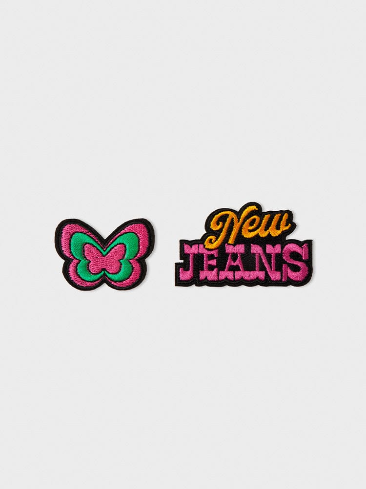 NEWJEANS X COLLER GET UP BUTTERFLY EMBROIDERED PATCH REVERSIBLE STICON (2PCS)