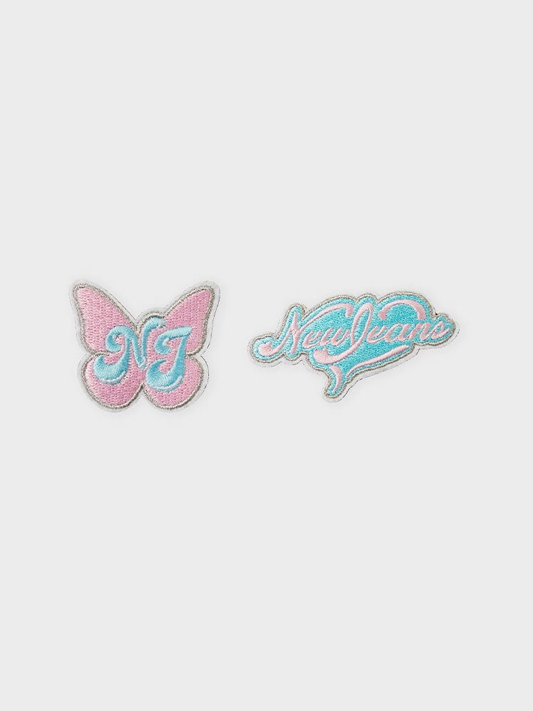 NEWJEANS X COLLER GET UP HEART LOGO EMBROIDERED PATCH REVERSIBLE STICON (2PCS)