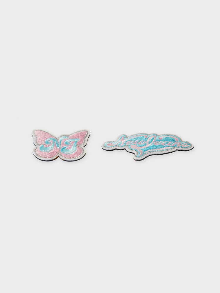 NEWJEANS X COLLER GET UP HEART LOGO EMBROIDERED PATCH REVERSIBLE STICON (2PCS)