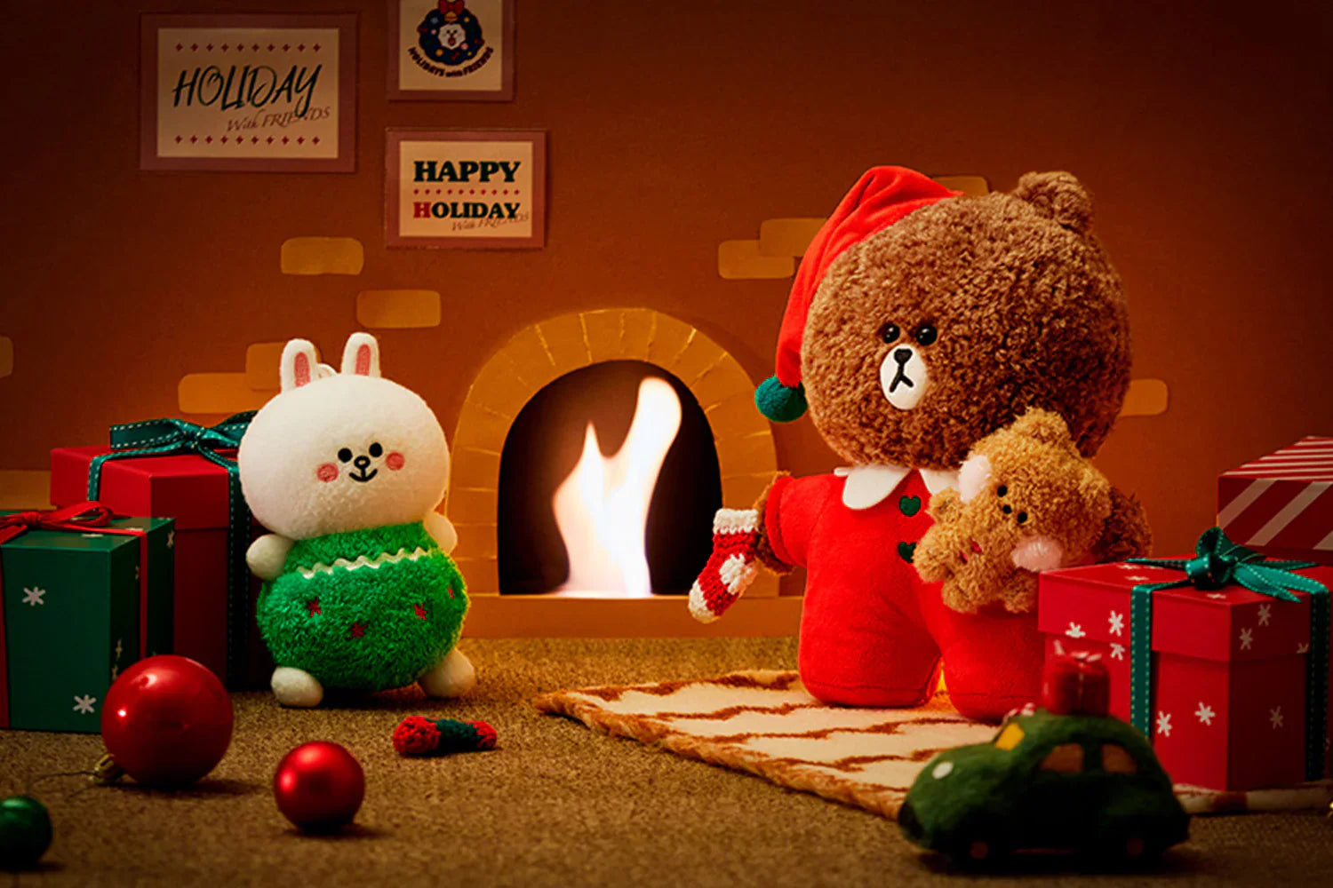 LINE FRIENDS BROWN MININI HOLIDAY STANDING DOLL